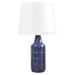 Danish Midcentury Blue Ceramic Table Lamp by Einar Johansen for Søholm, 1960s