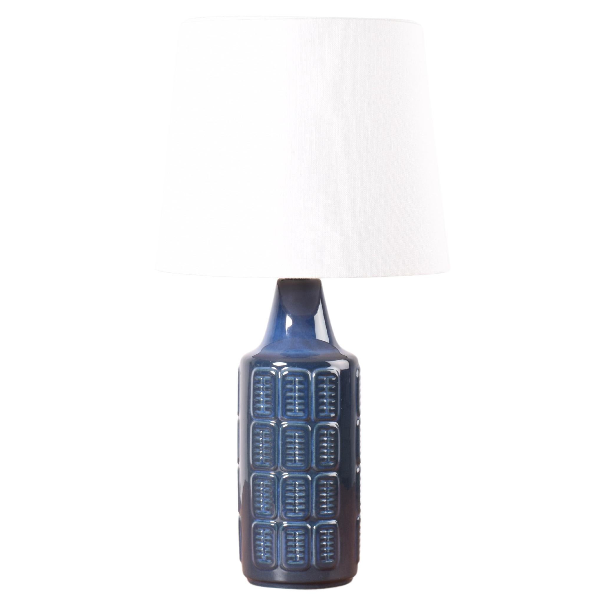 Dänische blaue Keramik-Tischlampe aus der Mitte des Jahrhunderts von Einar Johansen für Søholm, 1960er Jahre