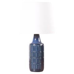 Lampe de table en céramique bleue danoise du milieu du siècle par Einar Johansen pour Søholm, années 1960
