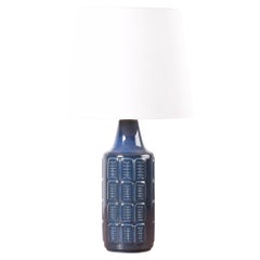 Dänische blaue Keramik-Tischlampe aus der Mitte des Jahrhunderts von Einar Johansen für Søholm, 1960er Jahre