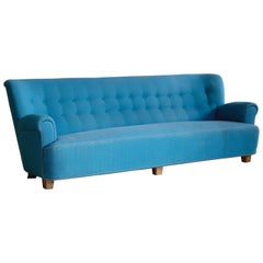 Danish Midcentury Boesen Style Large Four-Seat Danish Sofa, 1940s
