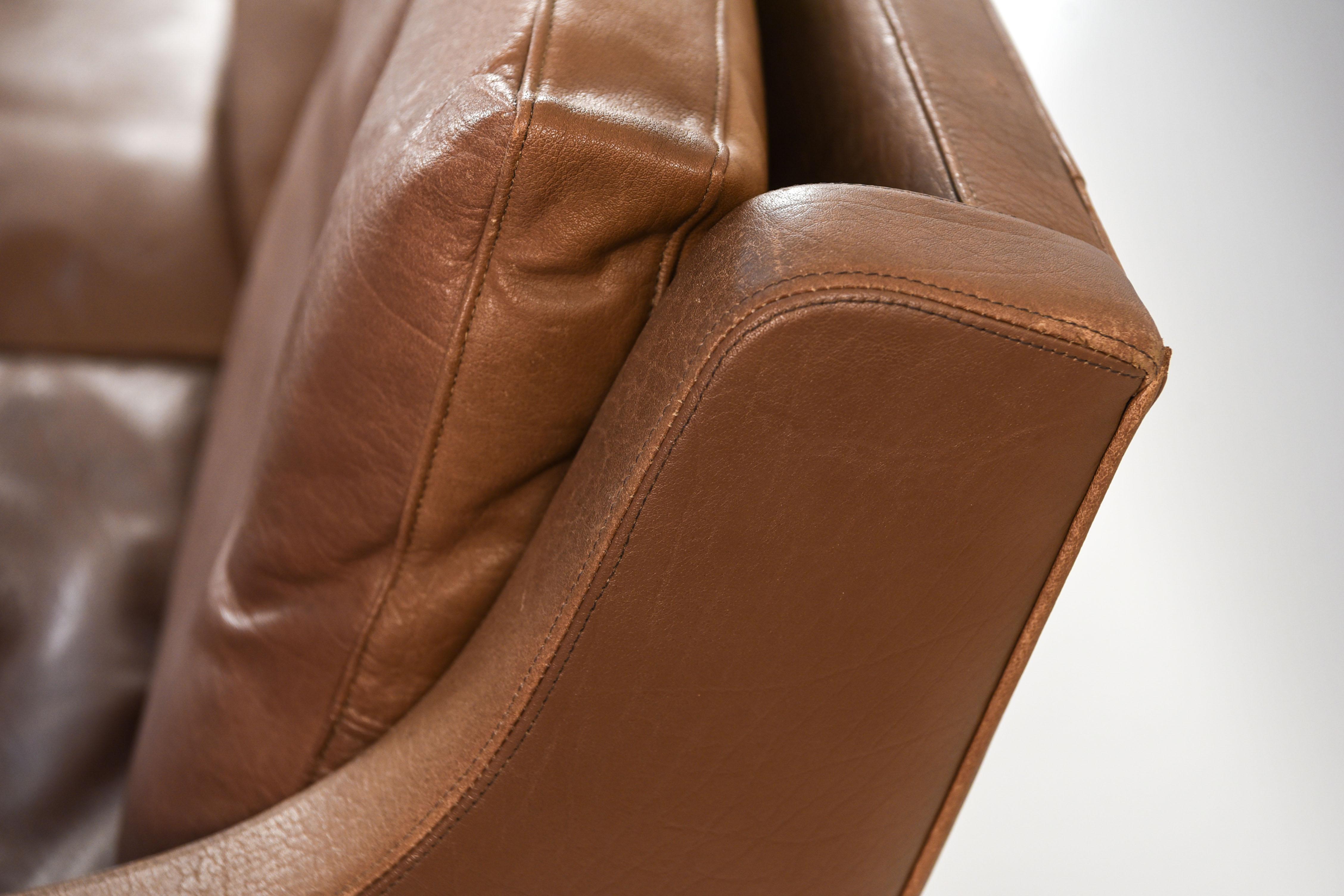 Danish Midcentury Børge Mogensen Style Leather Sofa 3