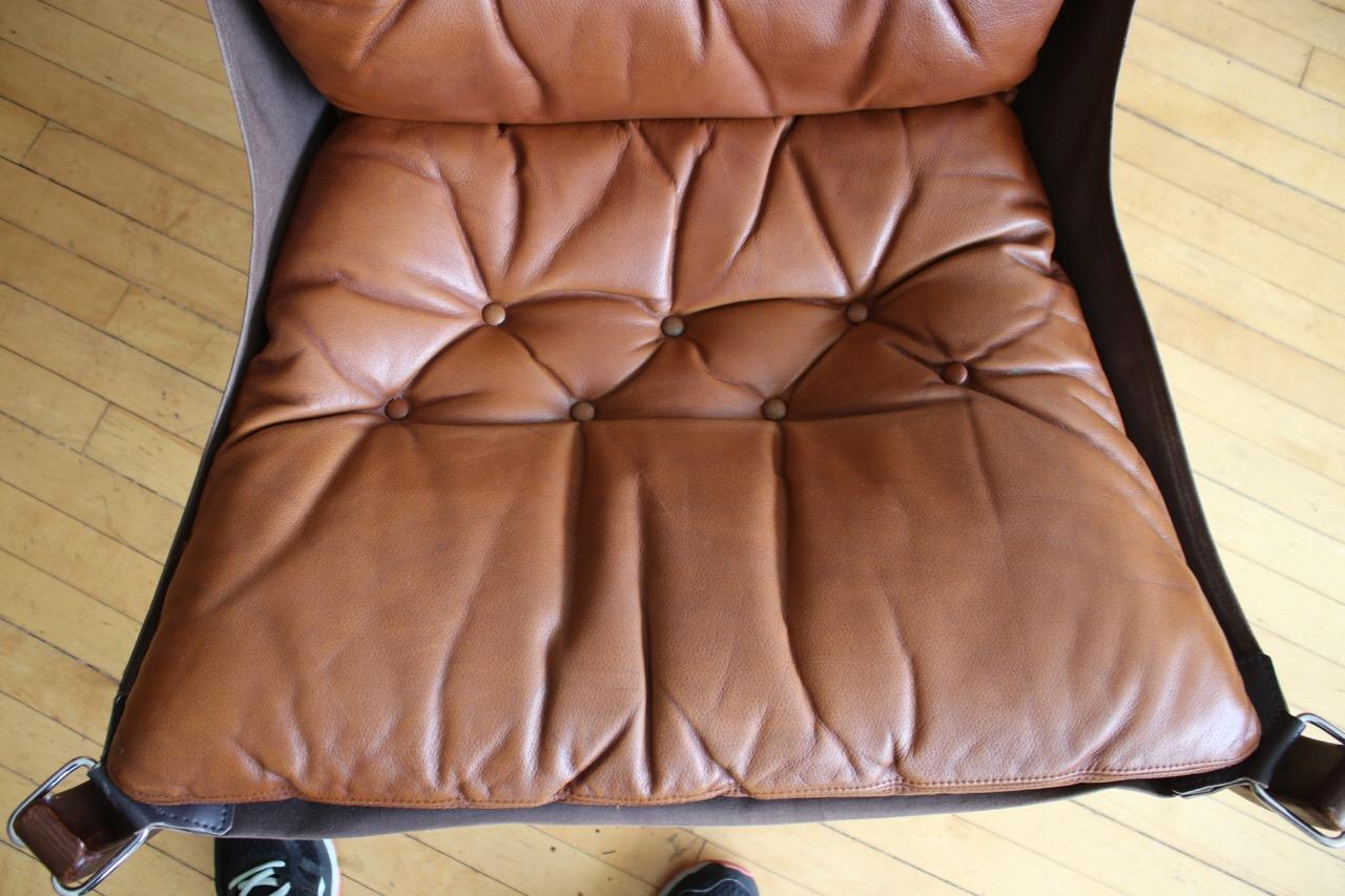 20th Century Danish Midcentury Brown Leather Sigurd Ressell Falcon Chair