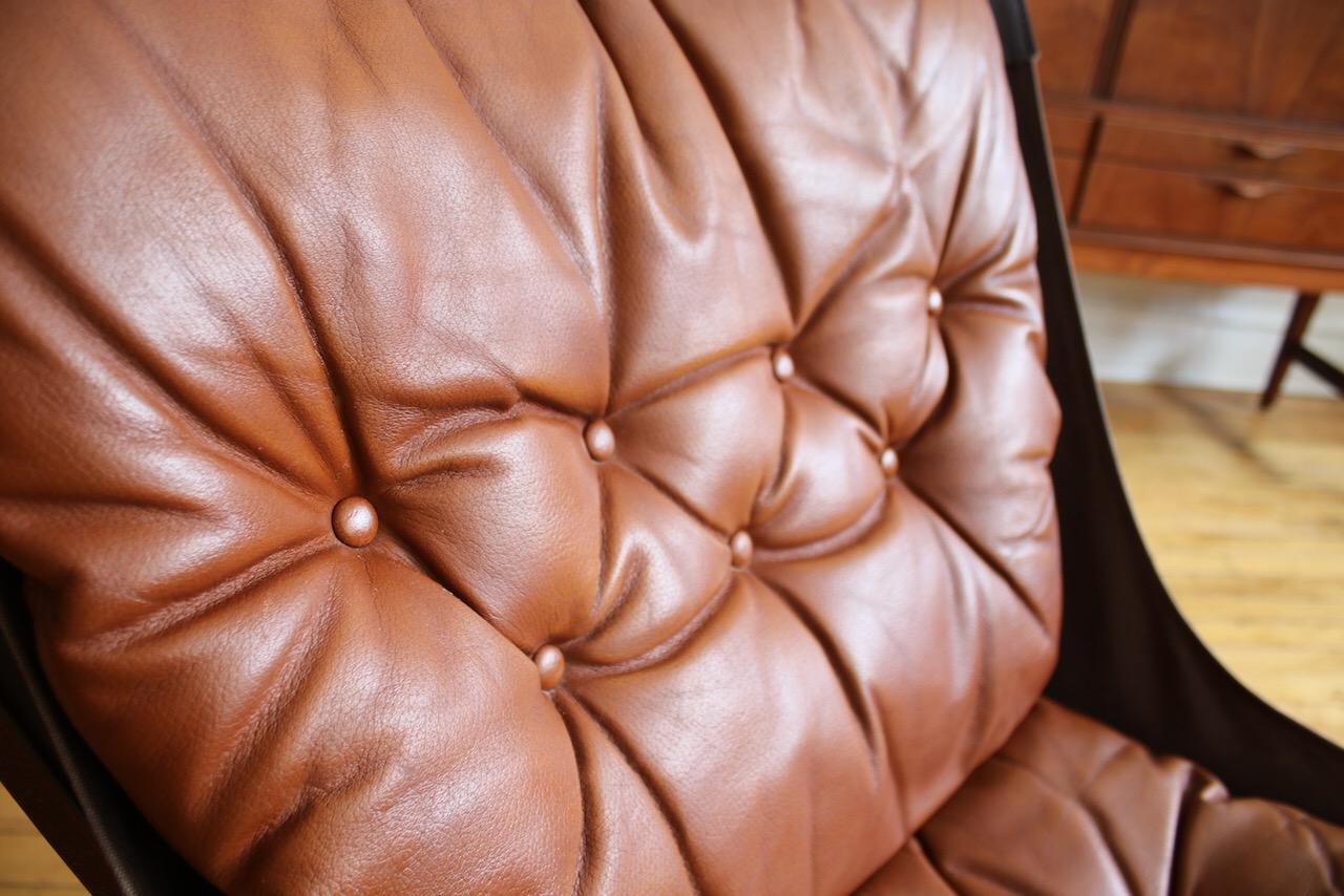 Danish Midcentury Brown Leather Sigurd Ressell Falcon Chair 4