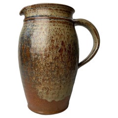 Midcentury Ceramic Earth Toned Pitcher Vase, Denmark, 1960s