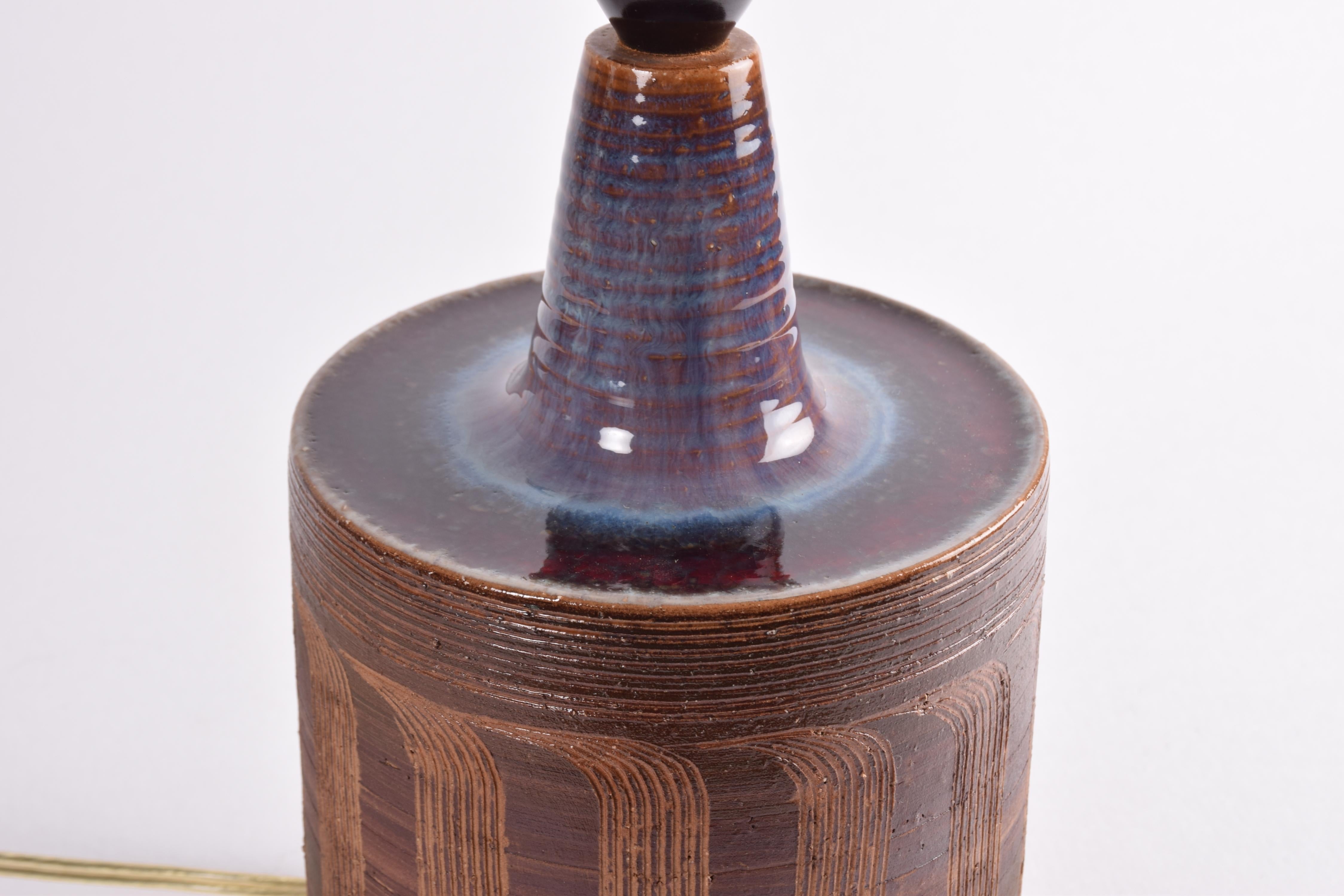 Danish Midcentury Ceramic Table Lamp by Jytte Trebbien, 1960s For Sale 1