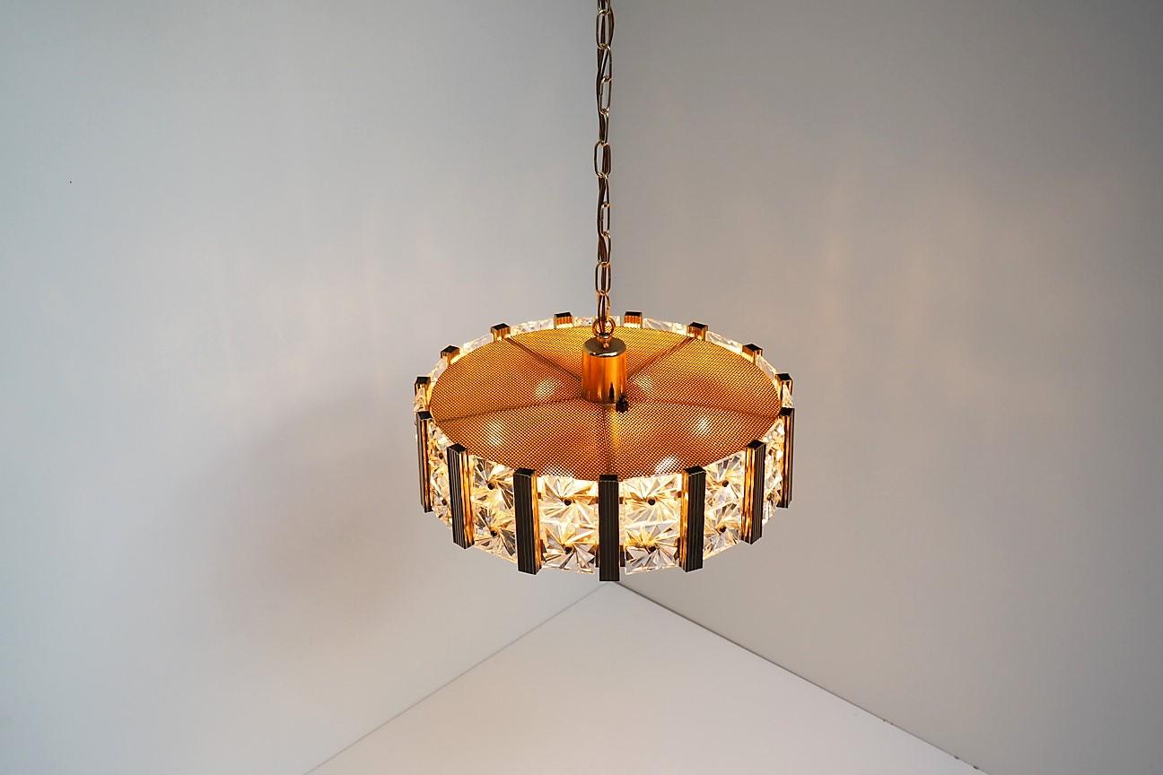 20th Century Danish Midcentury Chandelier by Vitrika in Collaboration with Orrefors, 1960s For Sale
