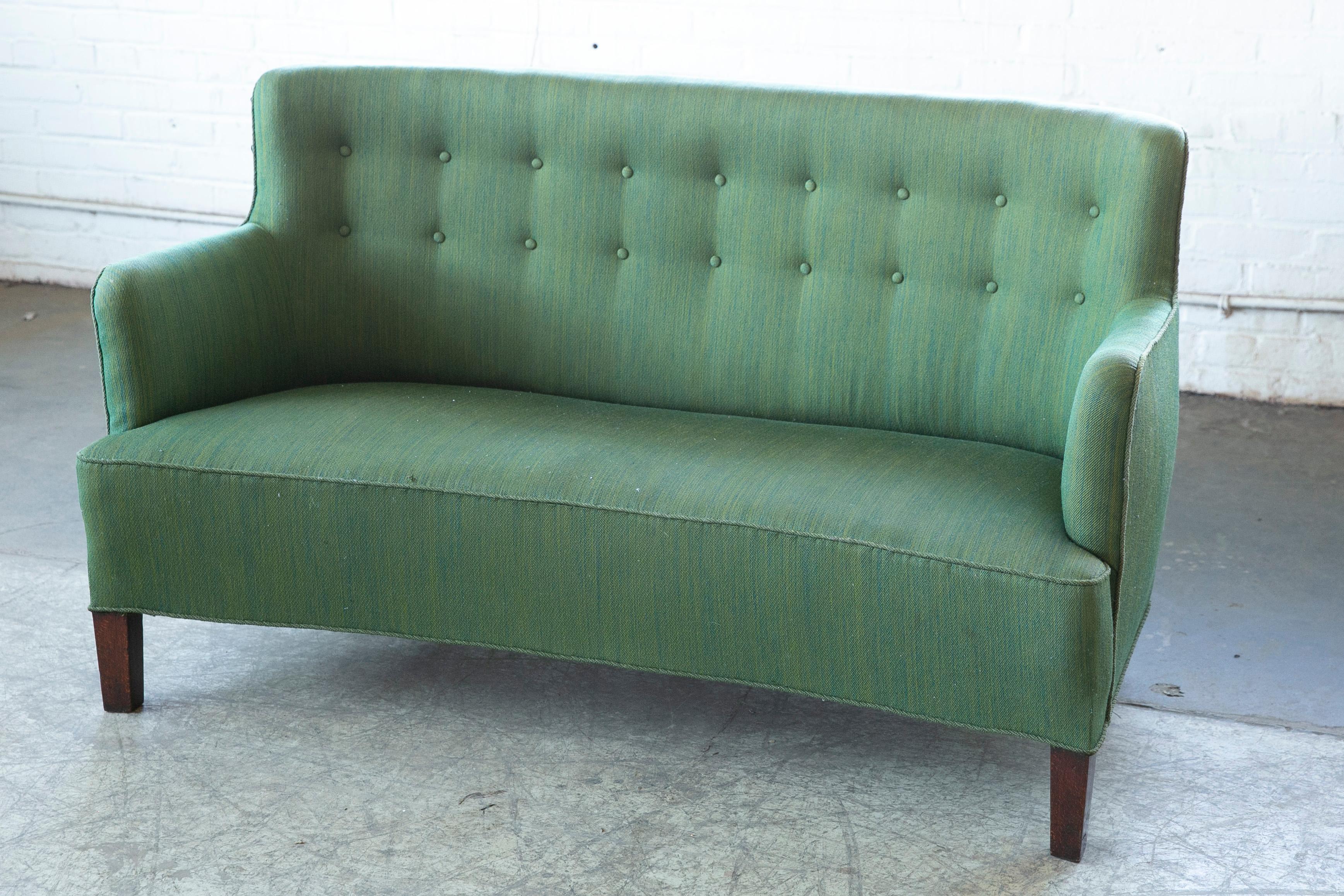 Mid-Century Modern Danish Midcentury Classic Curved Settee in the Style of Georg Kofoed