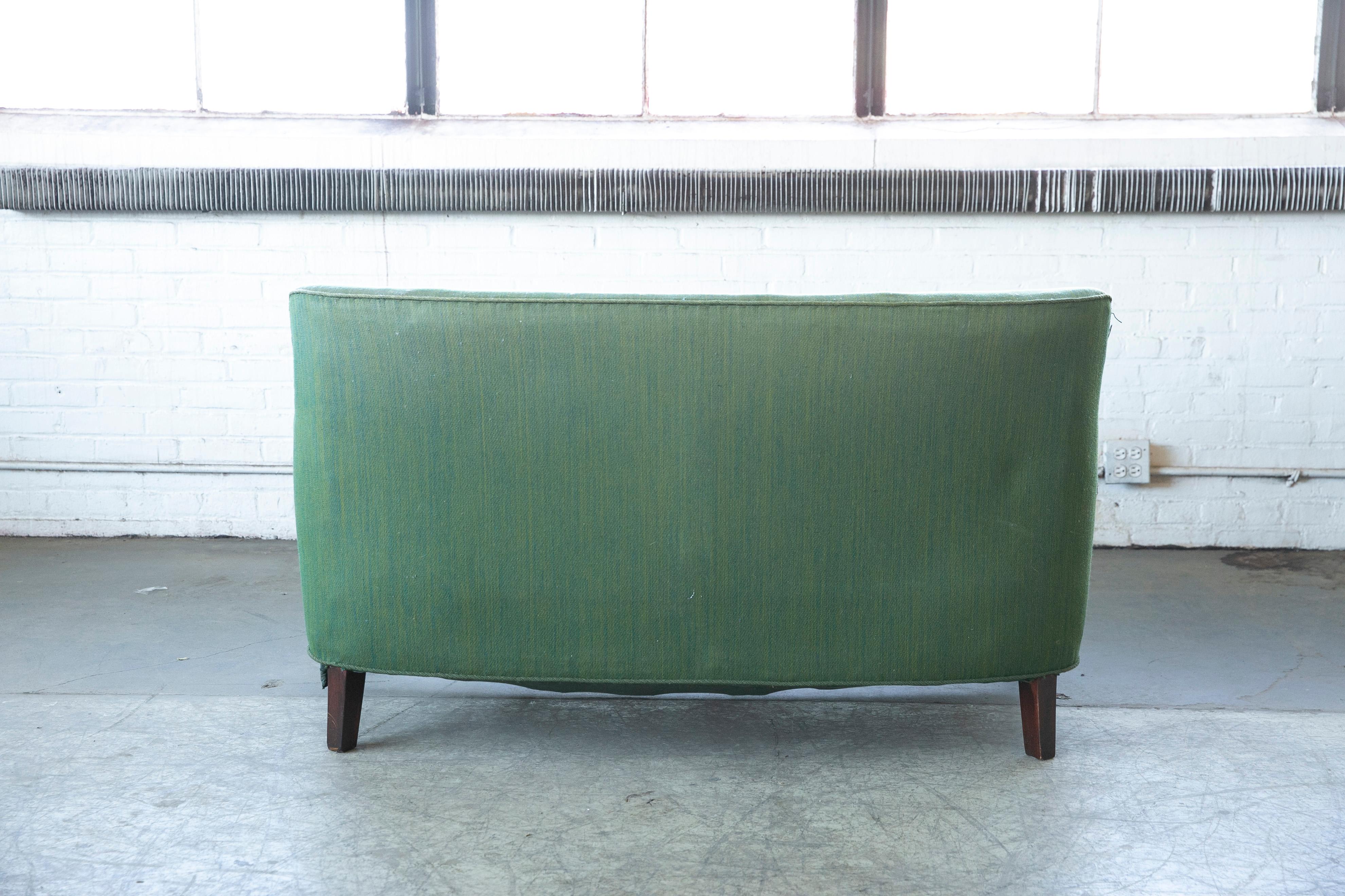Danish Midcentury Classic Curved Settee in the Style of Georg Kofoed 2