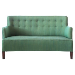 Danish Midcentury Classic Curved Settee in the Style of Georg Kofoed