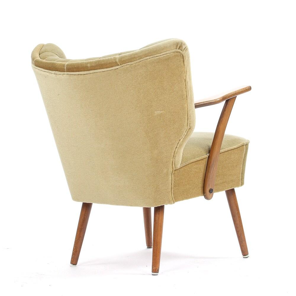 Wool Danish Midcentury Cocktail Lounge Chair, 1950's For Sale