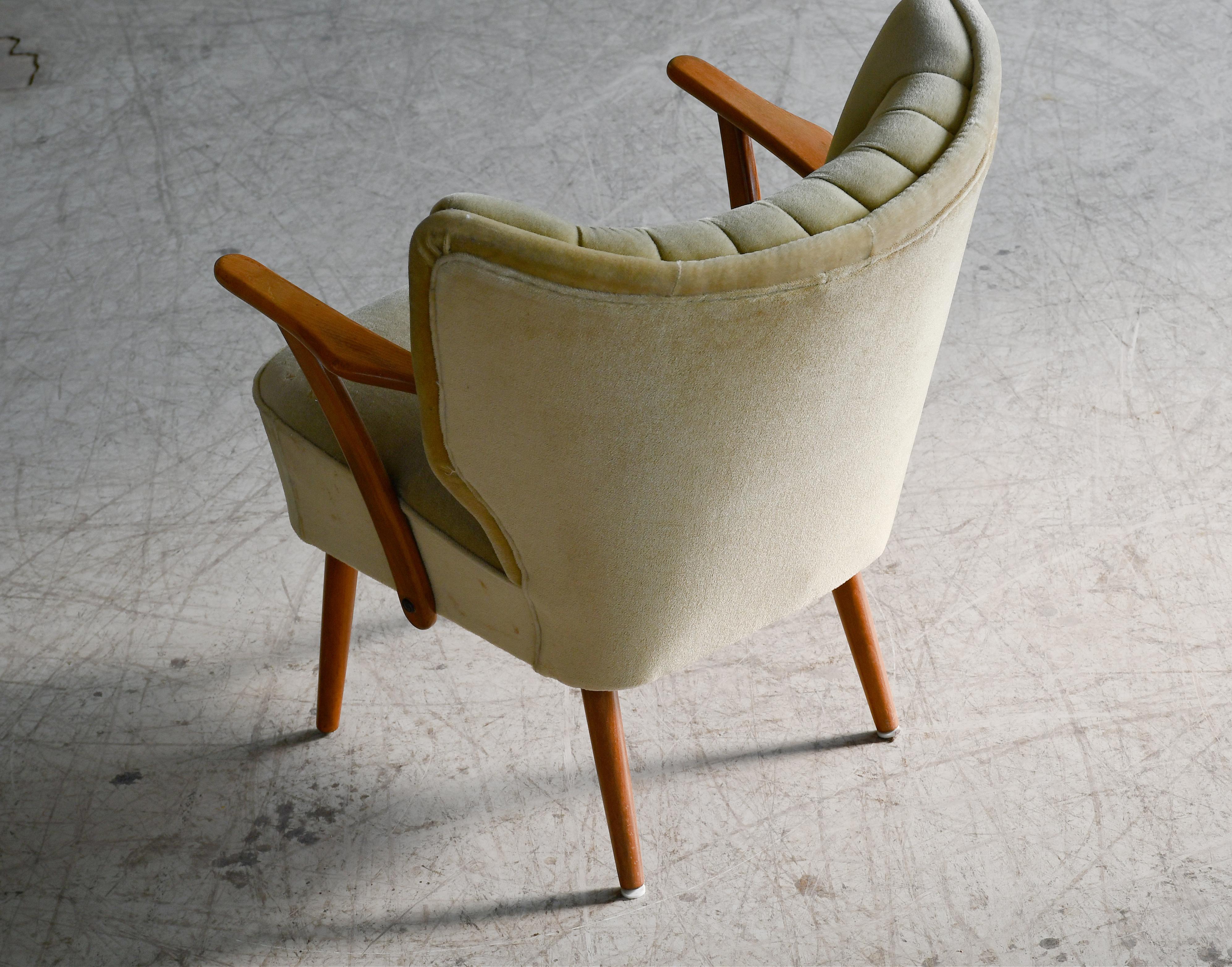 Danish Midcentury Cocktail Lounge Chair, 1950's For Sale 1