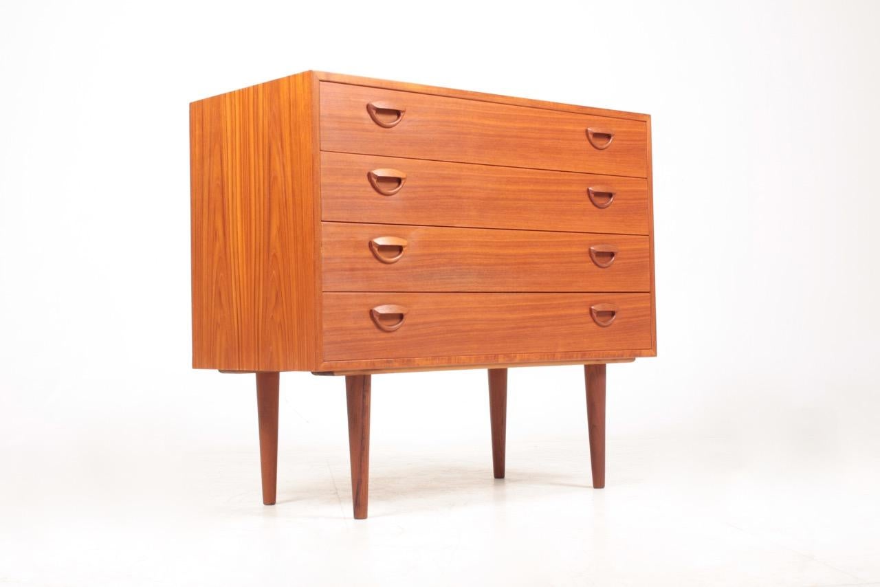 Commode in teak designed by Kai Kristiansen for Feldballe møbler. Great original condition, 1950s.