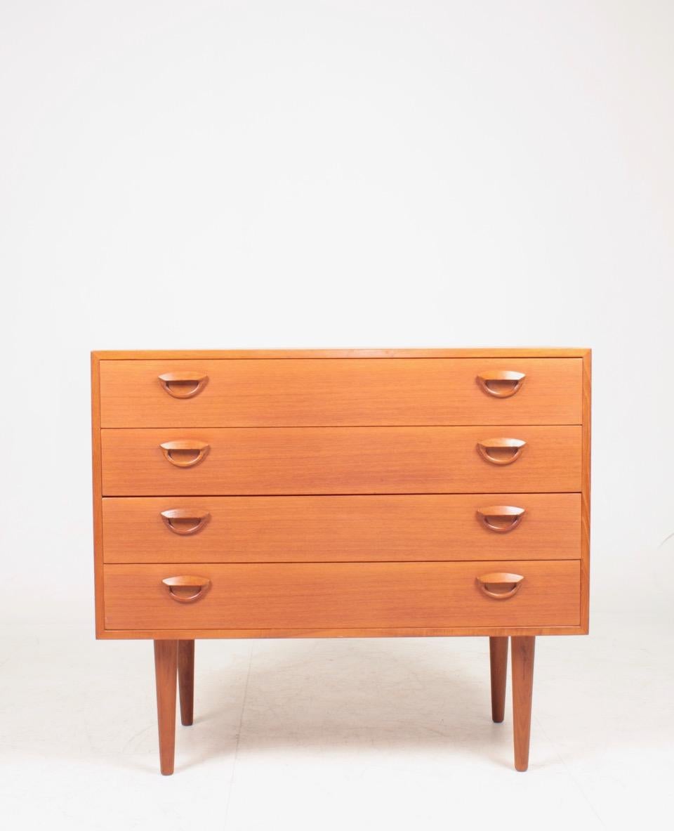 Commode in teak designed by Kai Kristiansen for Feldballe møbler. Great original condition, 1950s.