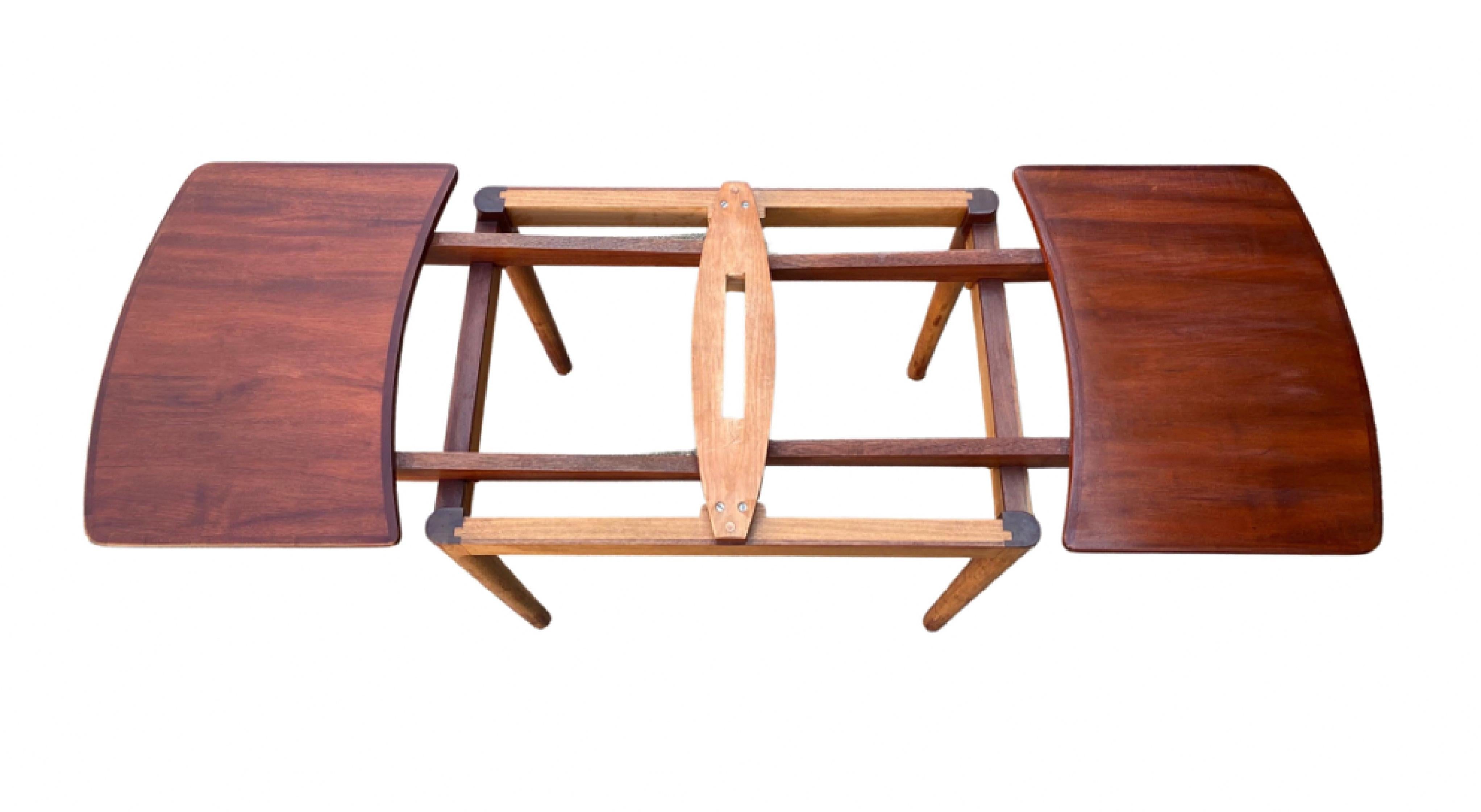 Danish midcentury console table with Dutch extensions - mahogany For Sale 1