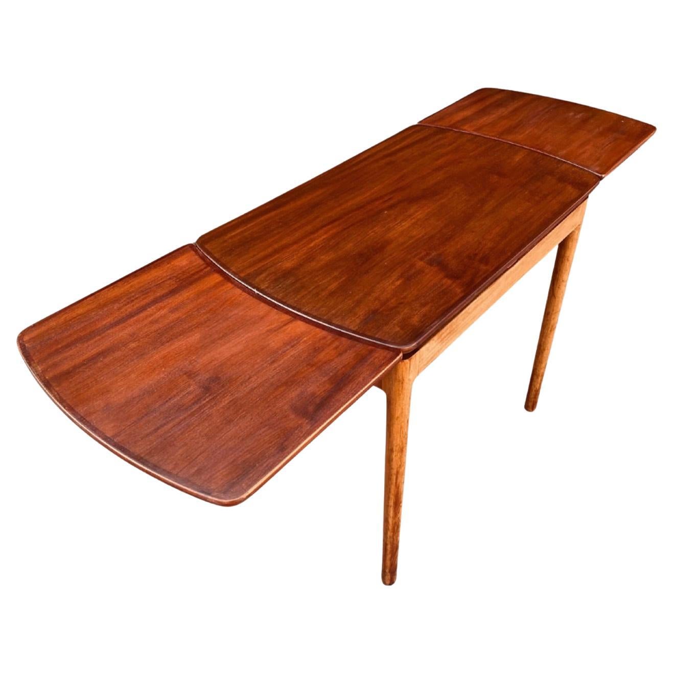 Danish midcentury console table with Dutch extensions - mahogany For Sale