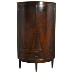 Danish Midcentury Corner Cupboard in Mahogany, Denmark, 1960s