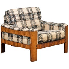 Danish Midcentury Cubistic Easy Chair in Rosewood Veneer by Komfort Mobler