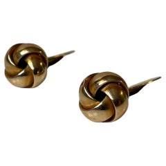 Danish Midcentury Cufflinks in Knotted 14 Carat Yellow Gold, 1960s