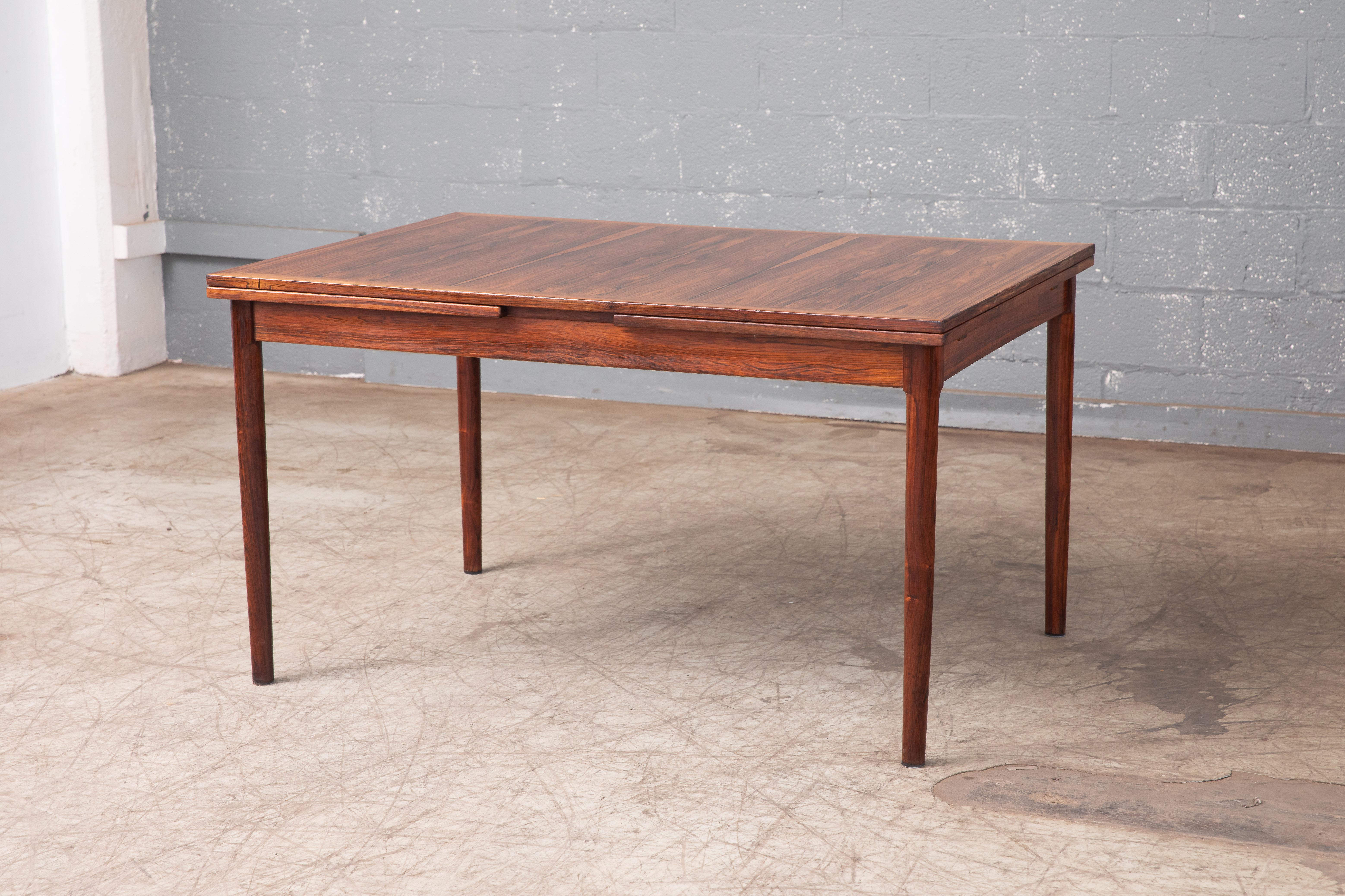 Scandinavian Modern Danish Midcentury Danish Rosewood Dining Table with Extensions, 1960s