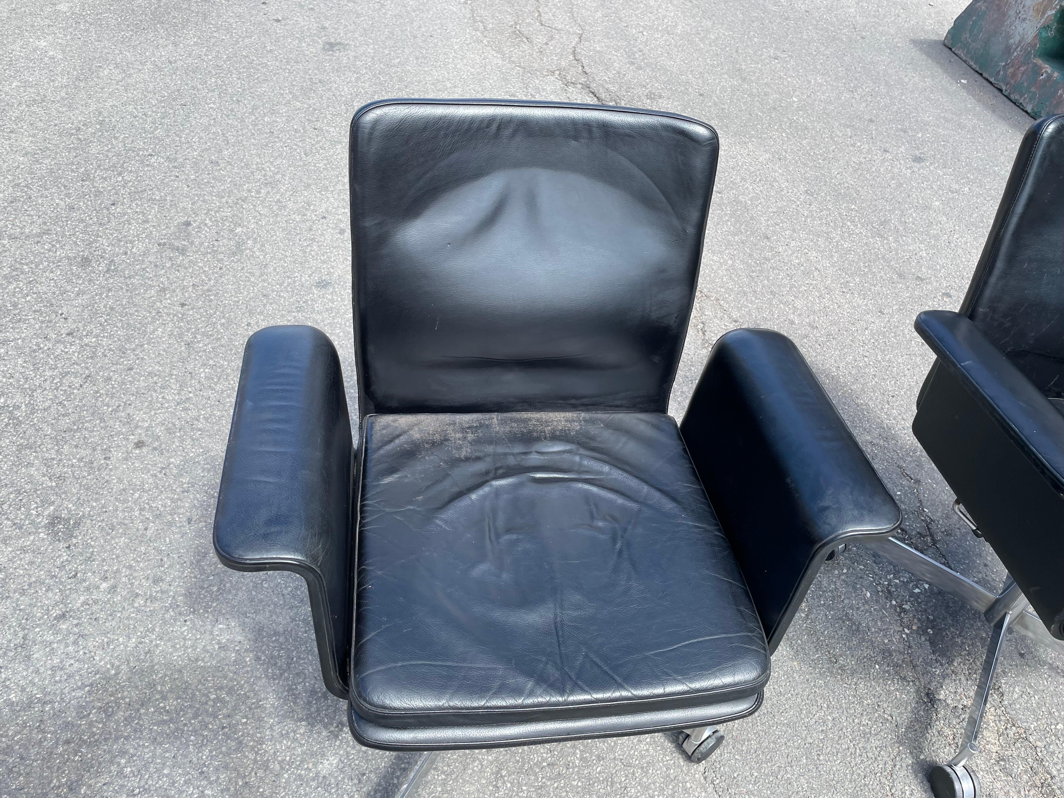 Danish Midcentury Desk Chairs in Patinated Leather by Jørgen Rasmussen 2