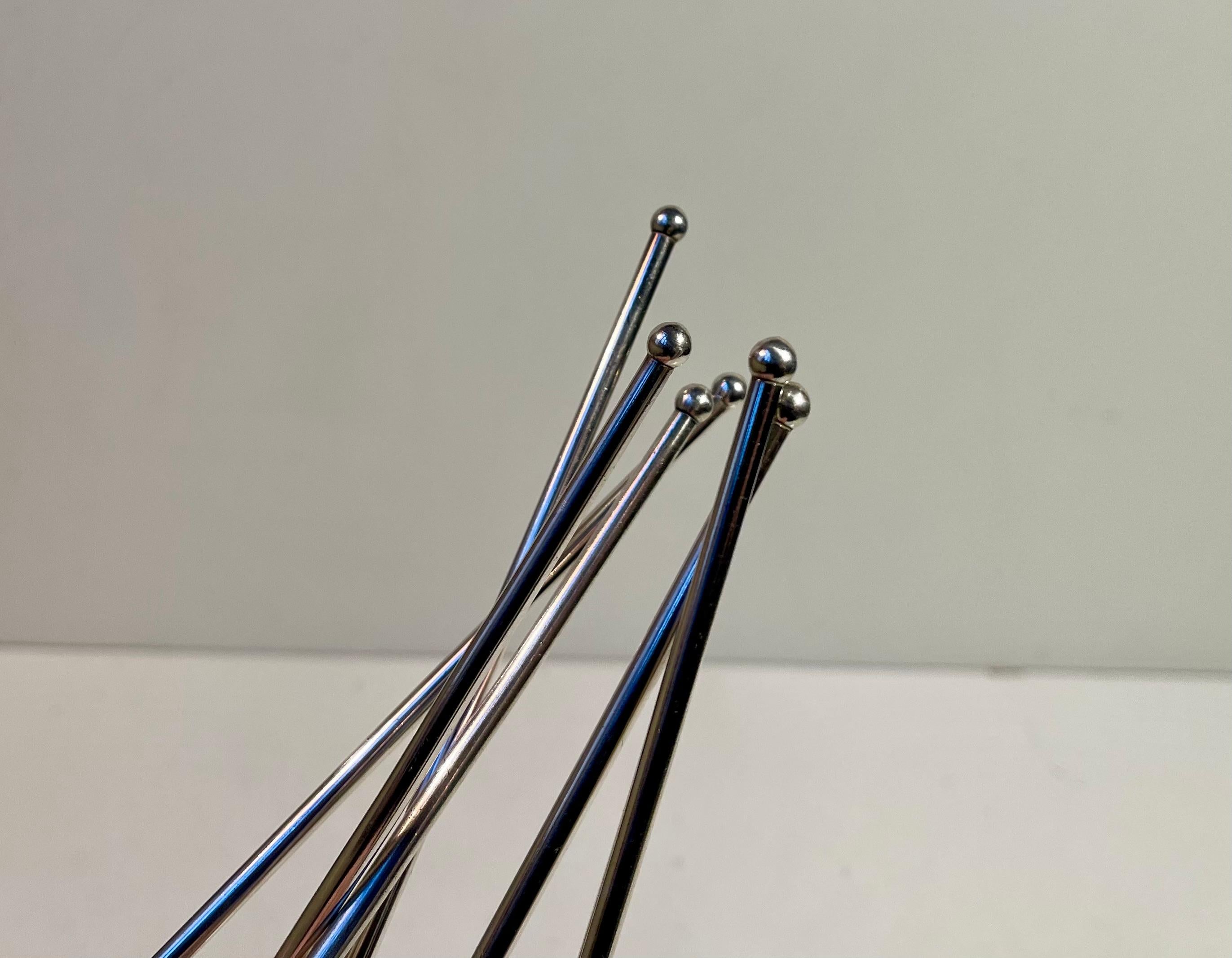 Mid-20th Century Danish Midcentury Drink Coolers, Stirrers from ABSA, 1960s, Set of 6 For Sale