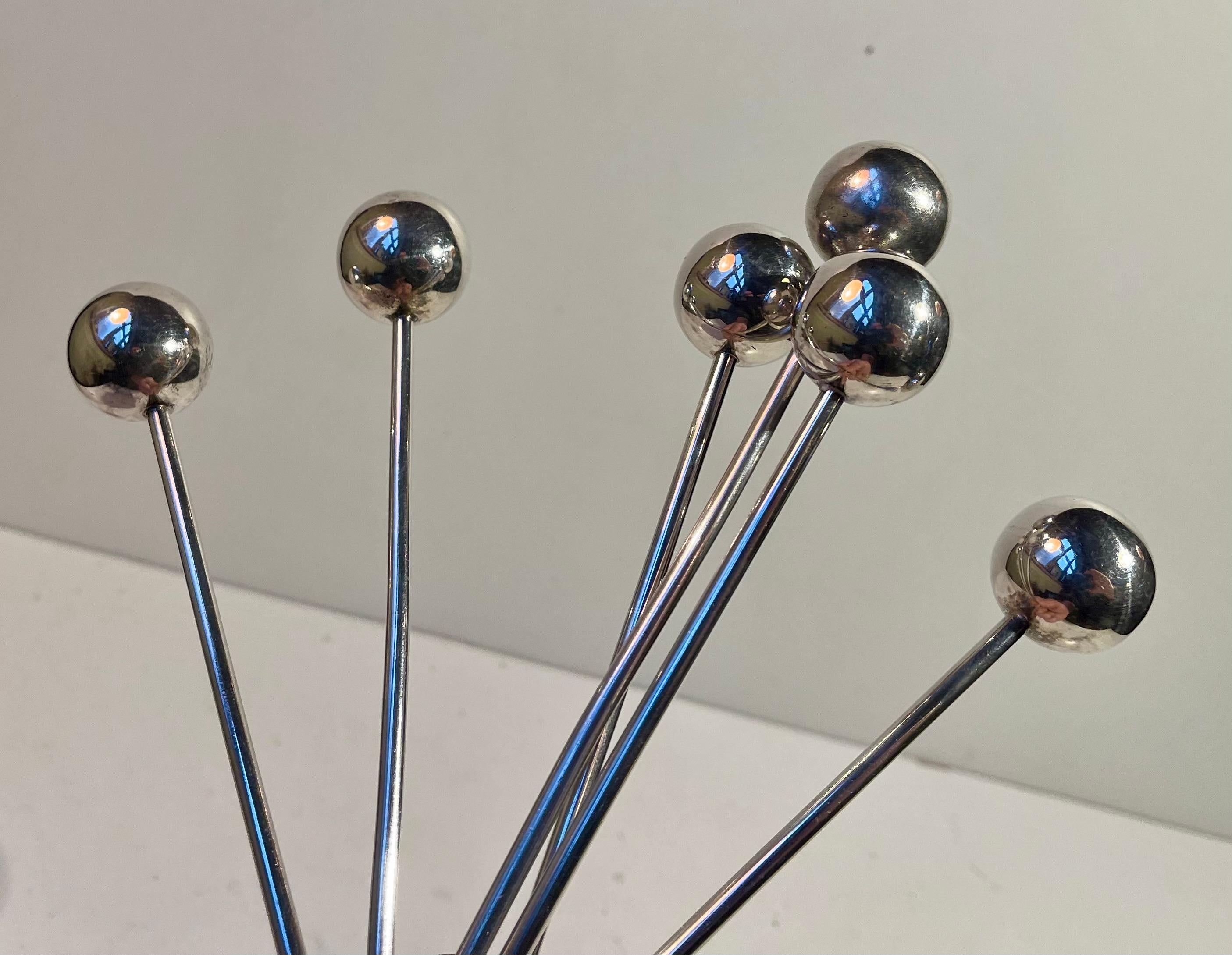 Danish Midcentury Drink Coolers, Stirrers from ABSA, 1960s, Set of 6 For Sale 1