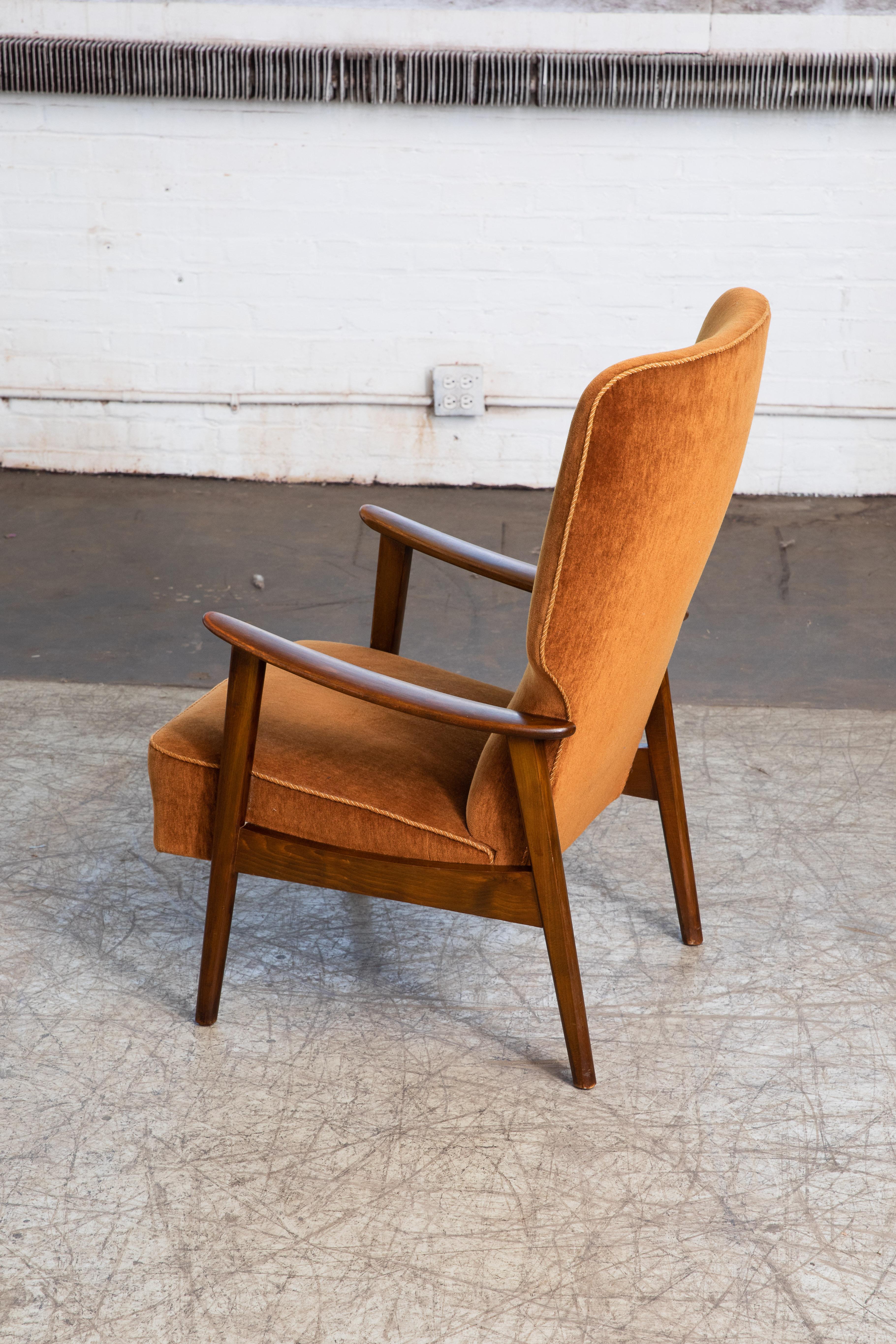 Danish Midcentury Easy Chair in Stained Oak by Fritz Hansen, ca. 1950  1