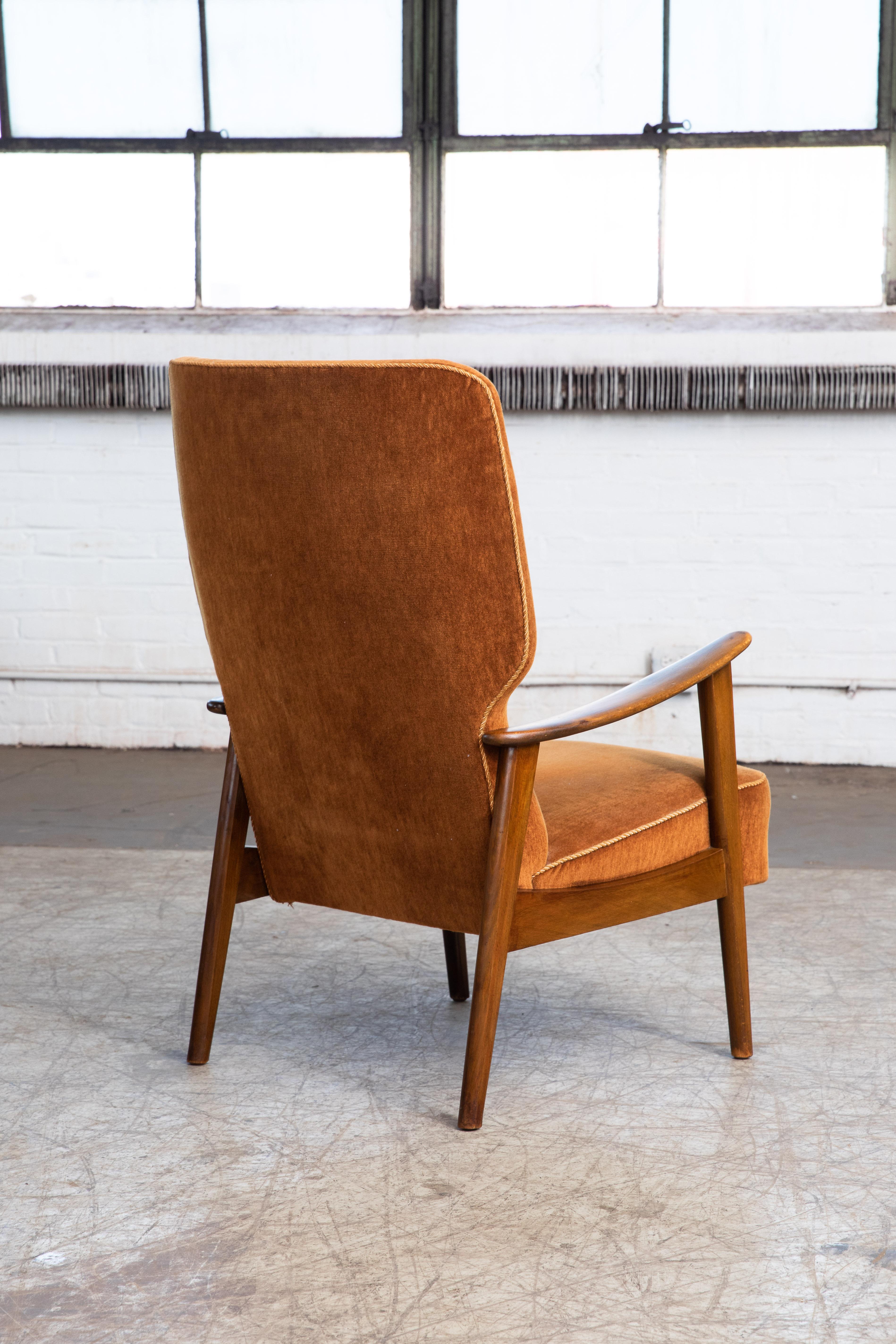 Danish Midcentury Easy Chair in Stained Oak by Fritz Hansen, ca. 1950  3
