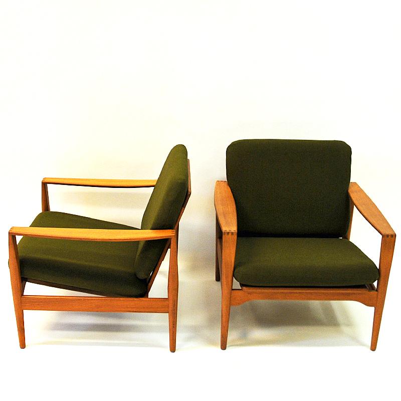 Danish Midcentury Easy Chairs Èk` by Illum Wikkelsø for Niels Eilersen, 1960s In Good Condition In Stockholm, SE