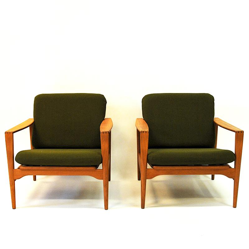 Teak Danish Midcentury Easy Chairs Èk` by Illum Wikkelsø for Niels Eilersen, 1960s