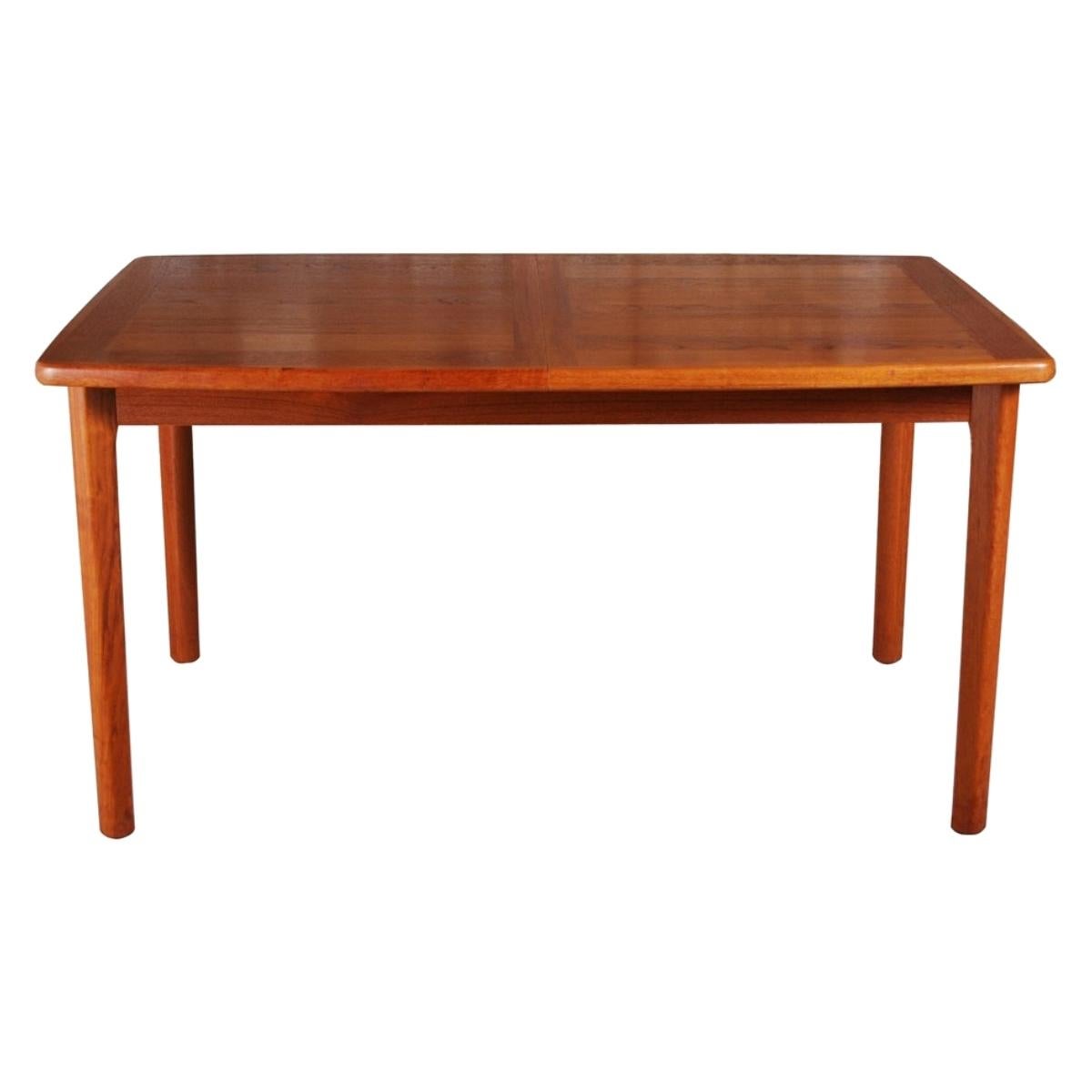 Danish Midcentury Extending Teak Dining Table by A B J For Sale