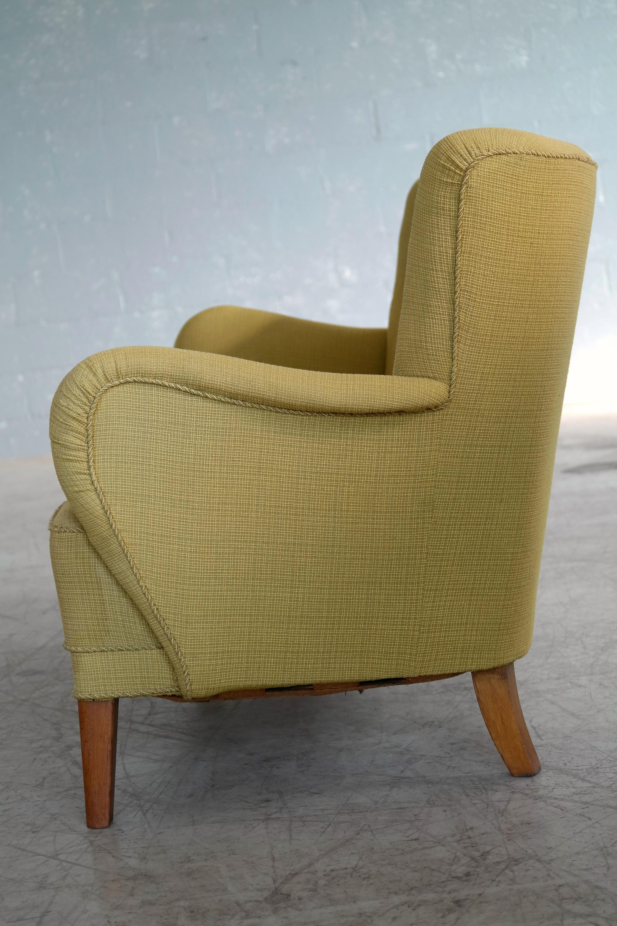 Danish Midcentury Flemming Lassen Style Three-Seat Sofa, 1940s 2