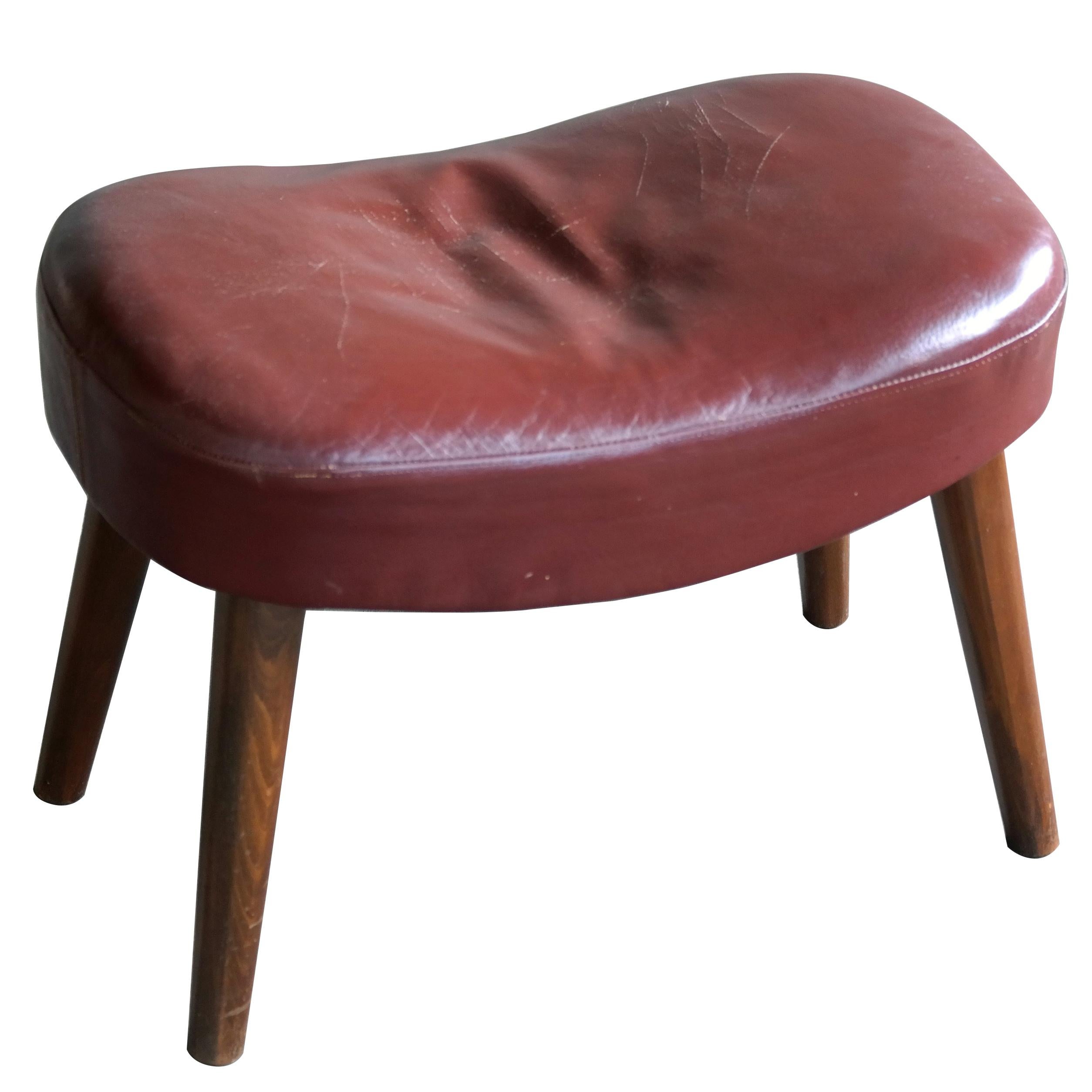 Danish Midcentury Footstool or Ottoman Model Pragh by Madsen and