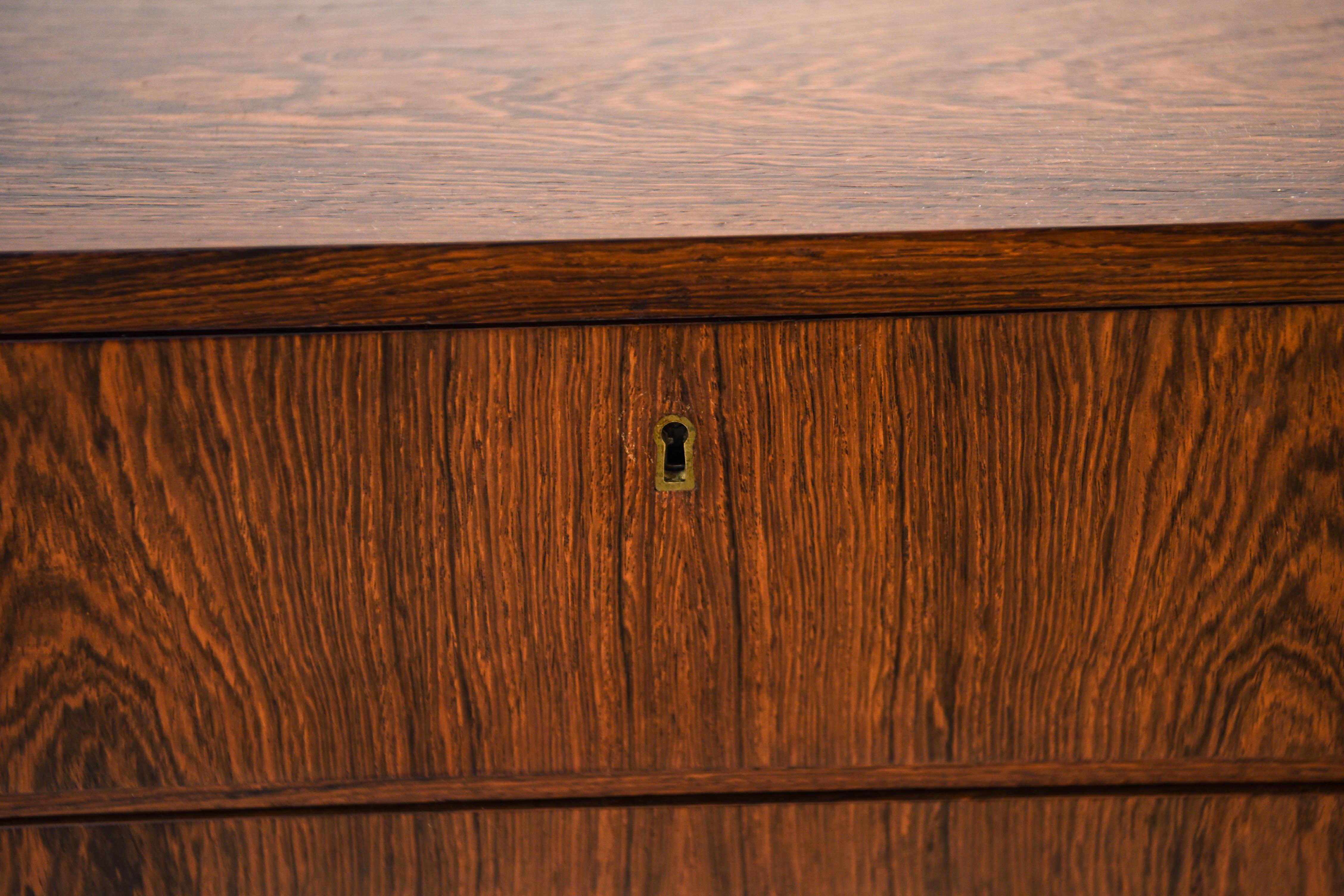 Danish Midcentury Four-Drawer Rosewood Chest In Good Condition In Norwalk, CT