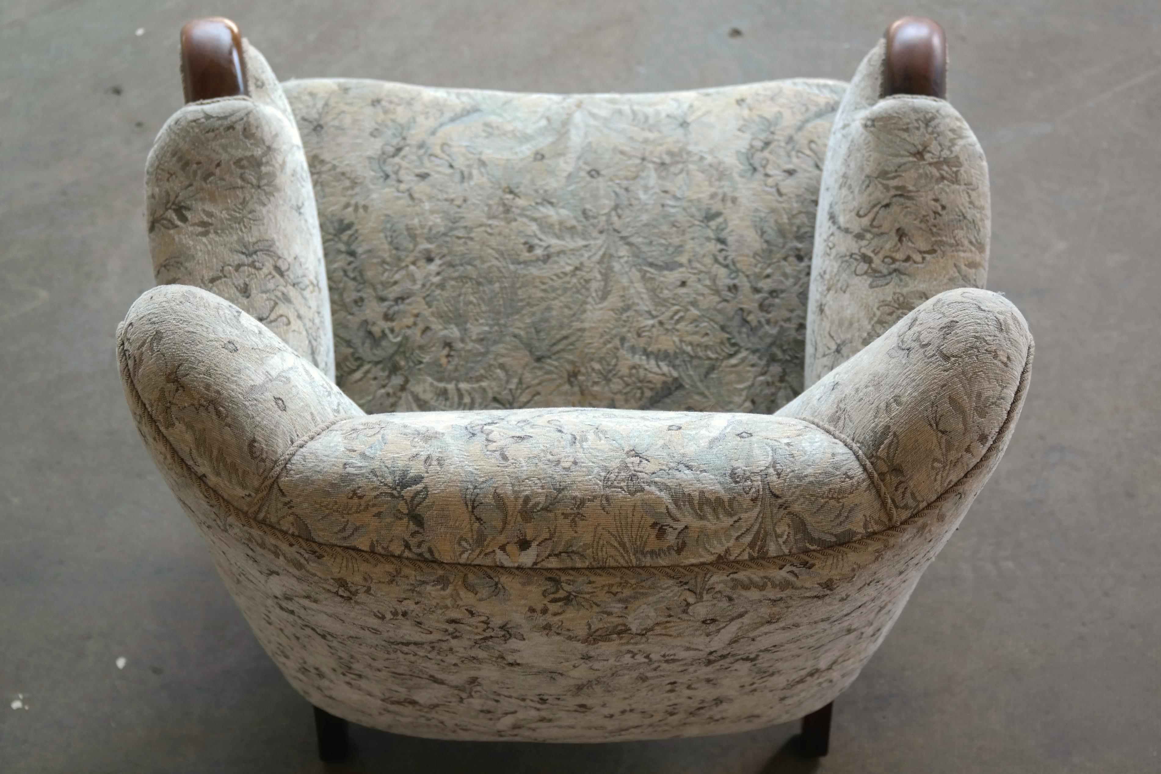 Danish Midcentury Fritz Hansen Style Lowback Lounge Chair 4