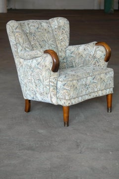 Danish Midcentury Fritz Hansen Style Lowback Lounge Chair