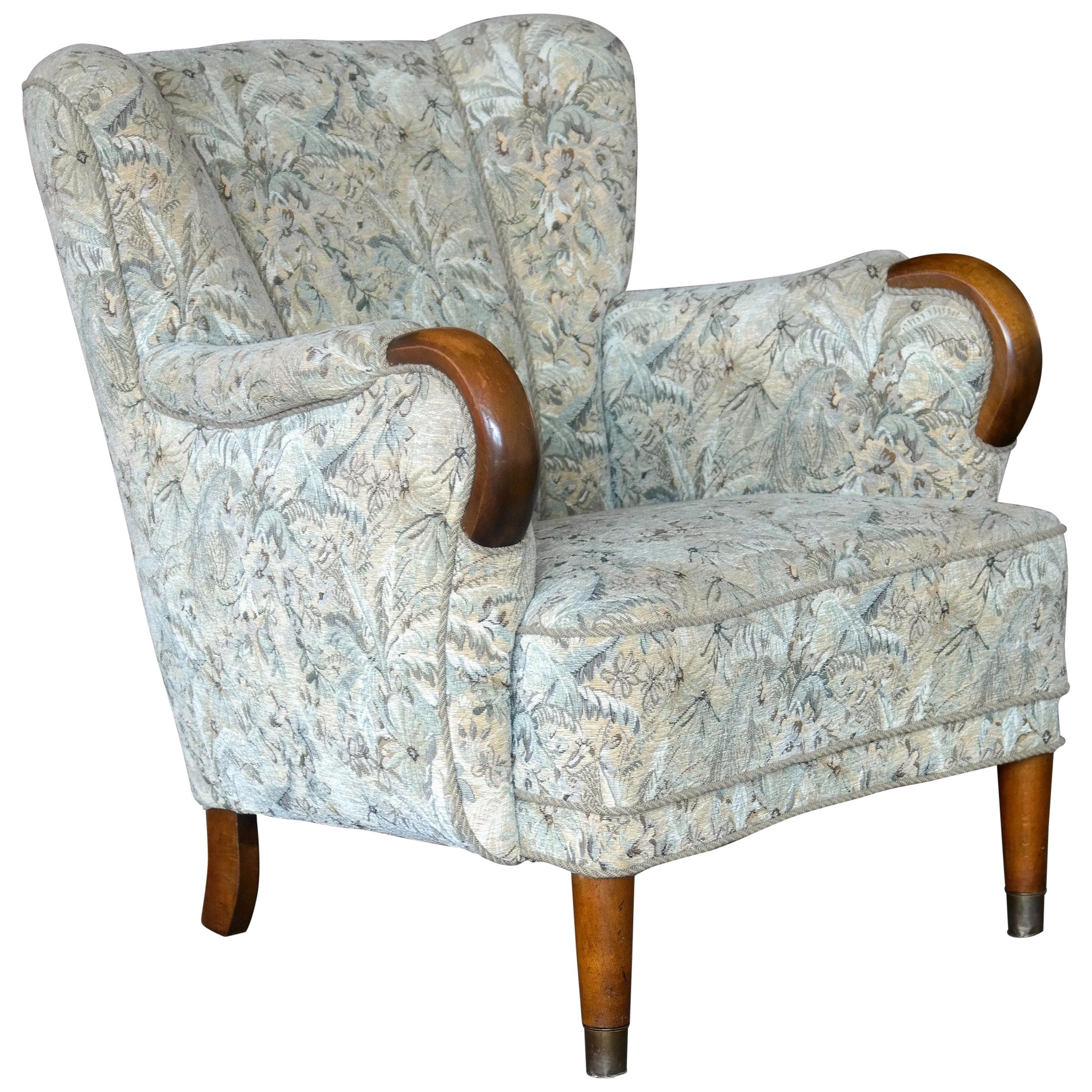 Danish Midcentury Fritz Hansen Style Lowback Lounge Chair
