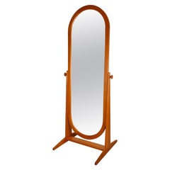 Danish Midcentury Full Length Cheval Floor Mirror by Pedersen & Hansen