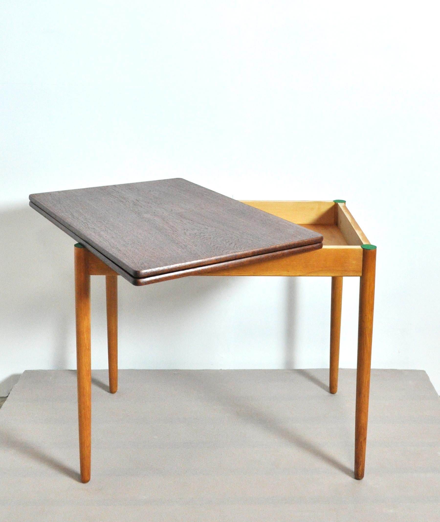 Scandinavian Modern Danish Midcentury Folding Side Table by Hans J. Wegner for Andreas Tuck