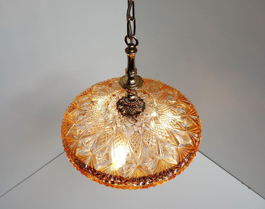 20th Century Danish Midcentury Glass and Brass Chandelier by J. Sommer, 1960s For Sale