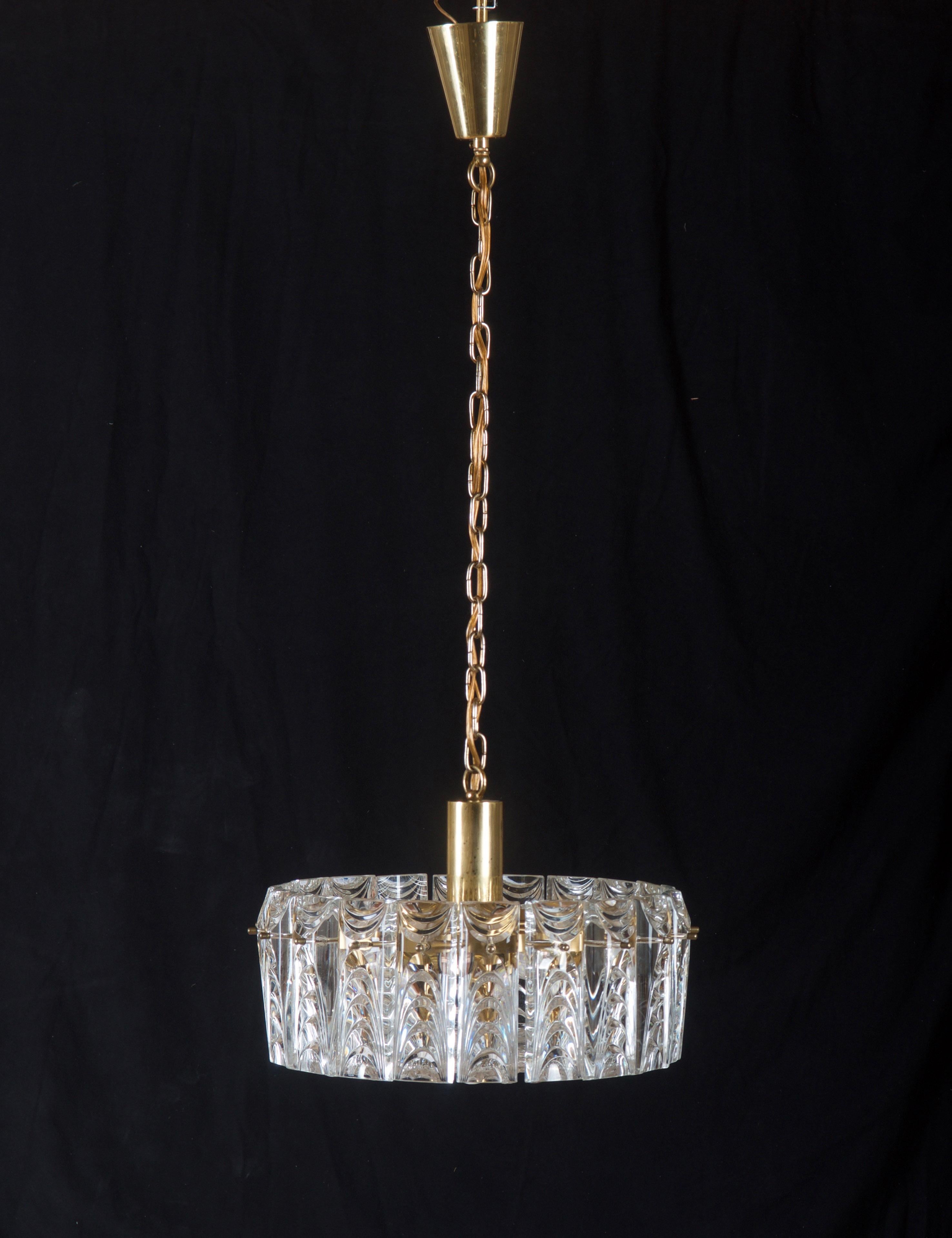 glass and brass chandelier