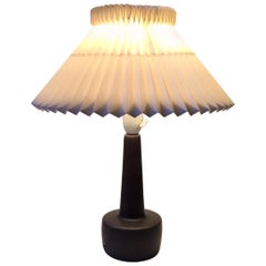 Danish Midcentury Grey Pottery Table Lamp from Søholm, 1960s