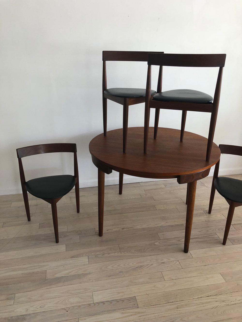 Mid-Century Modern Danish Midcentury Hans Olsen for Frem Rojle Compact Dining Table Set