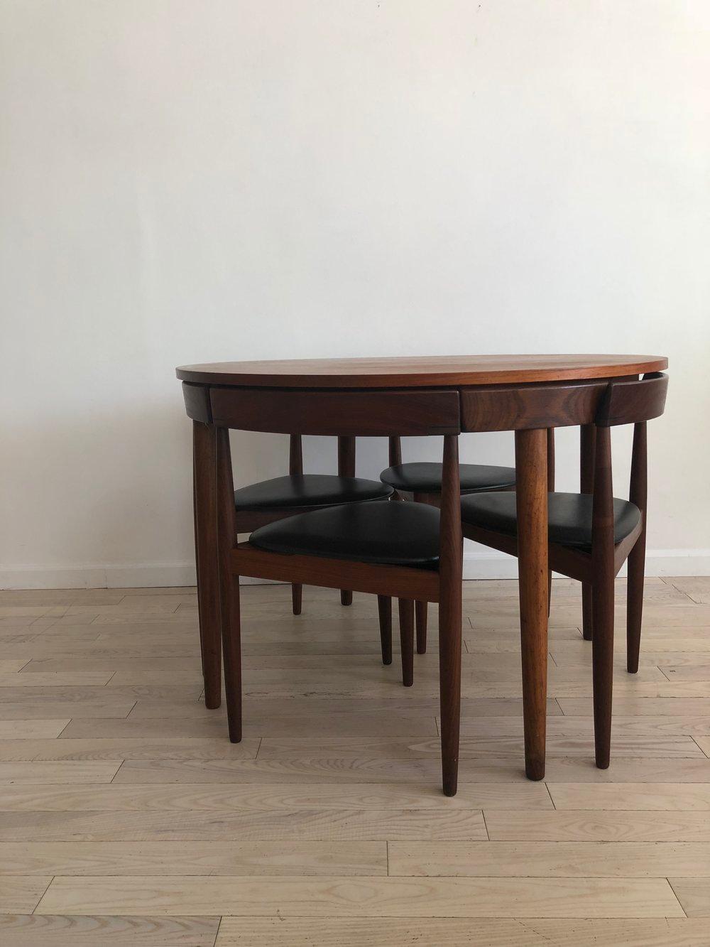 Teak Danish Midcentury Hans Olsen for Frem Rojle Compact Dining Table Set