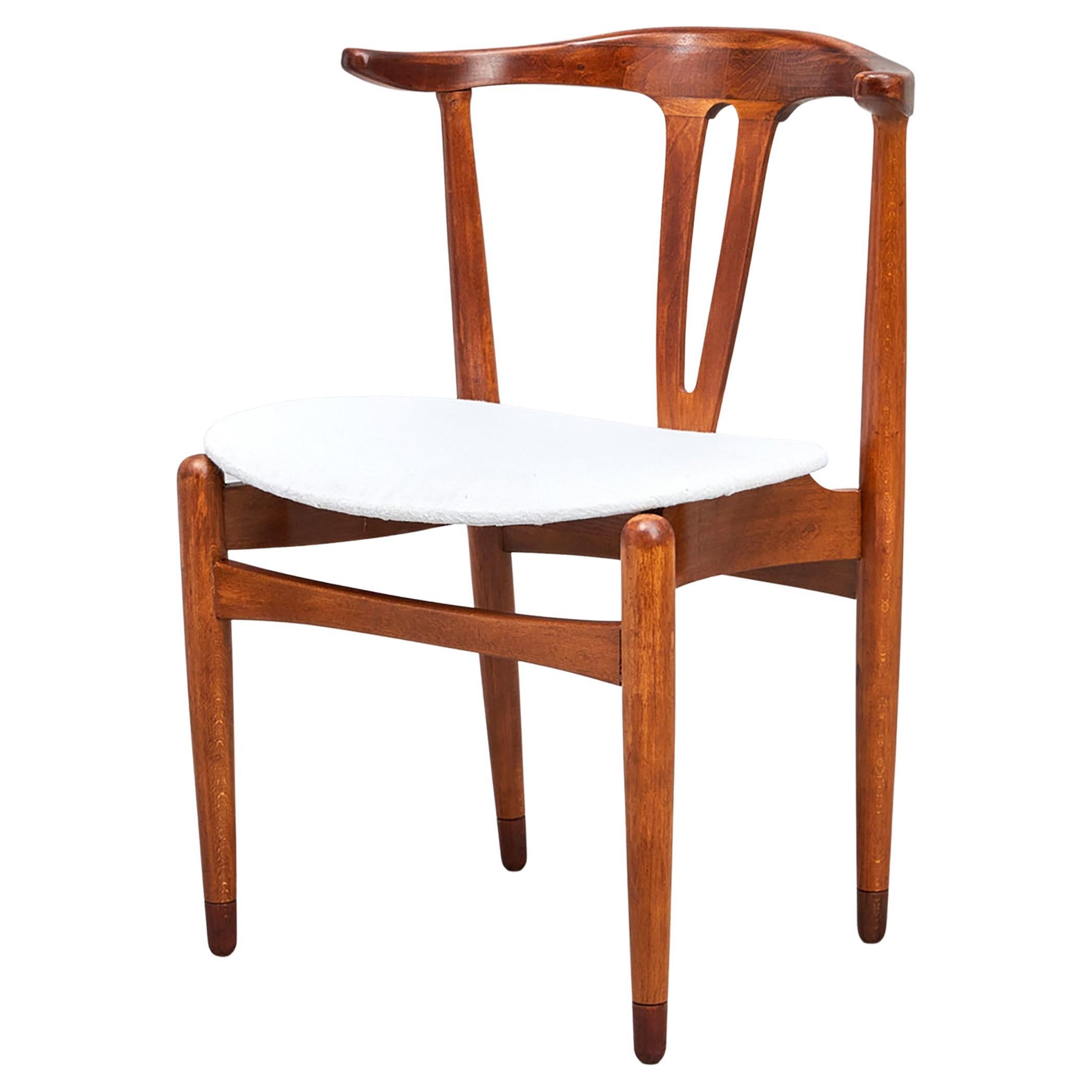 Danish Midcentury Hardwood Side Chair For Sale