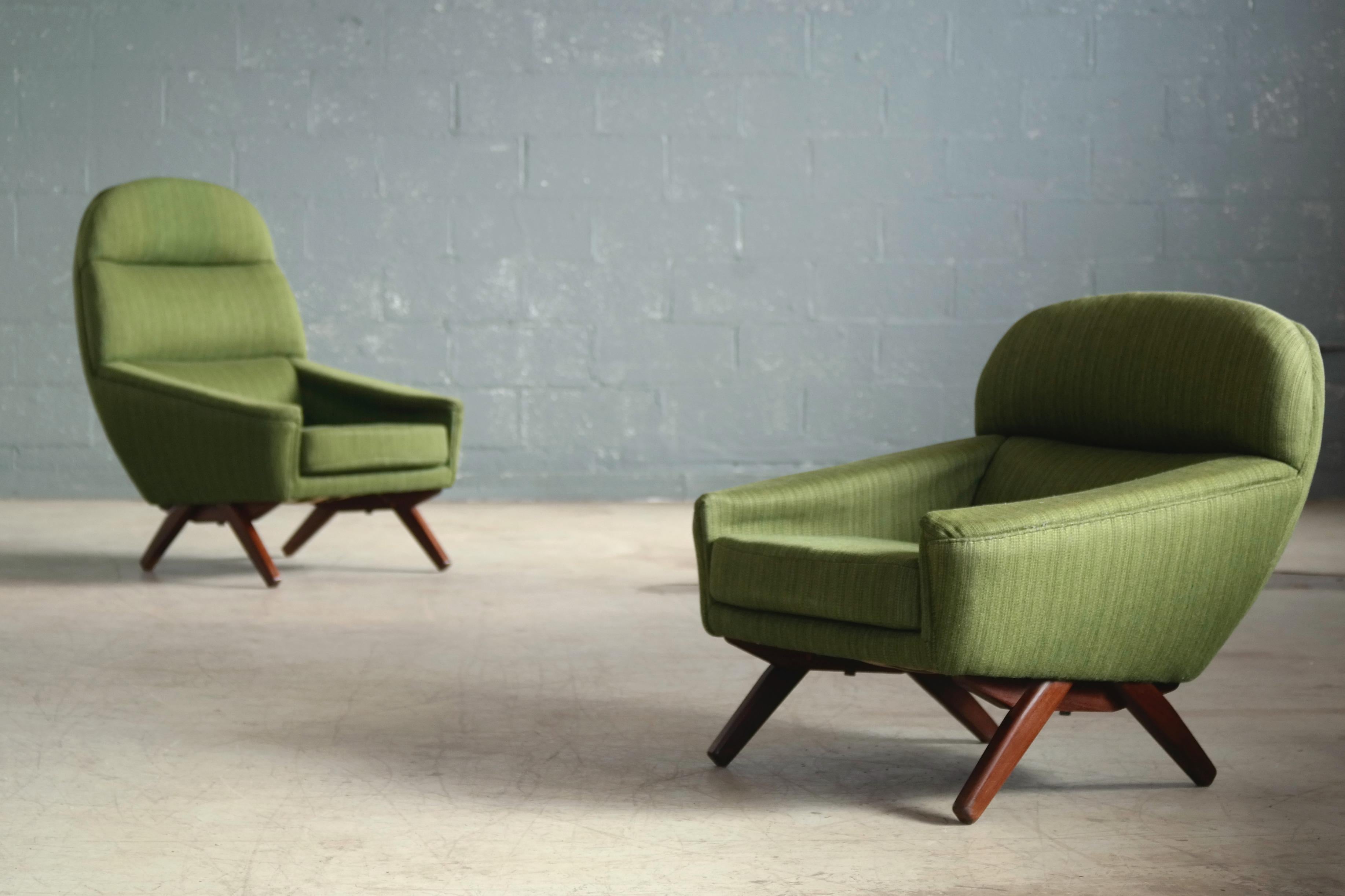 Danish Midcentury High Back Lounge Chair by Leif Hansen Style of Illum Wikkelsø 5