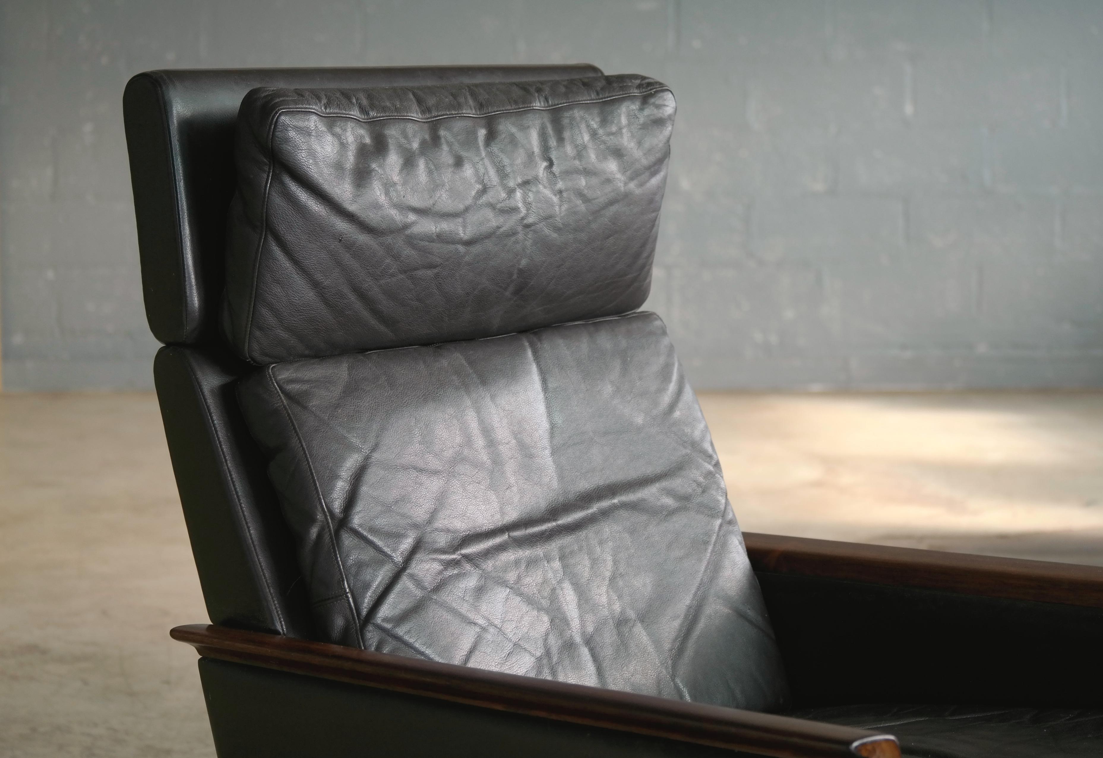 high back leather lounge chair