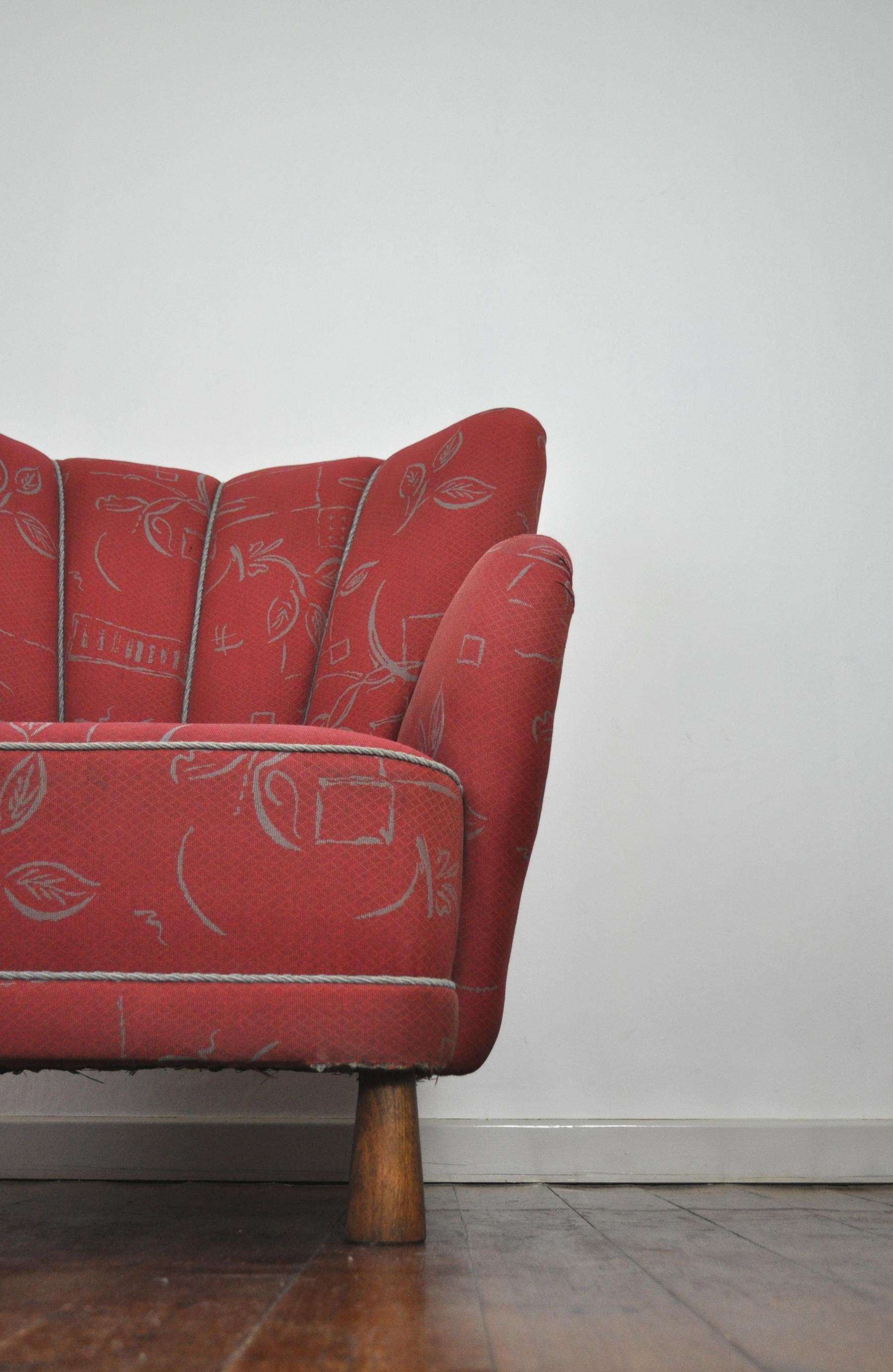 20th Century Danish Midcentury High Back Lounge or Club Chair, 1940s