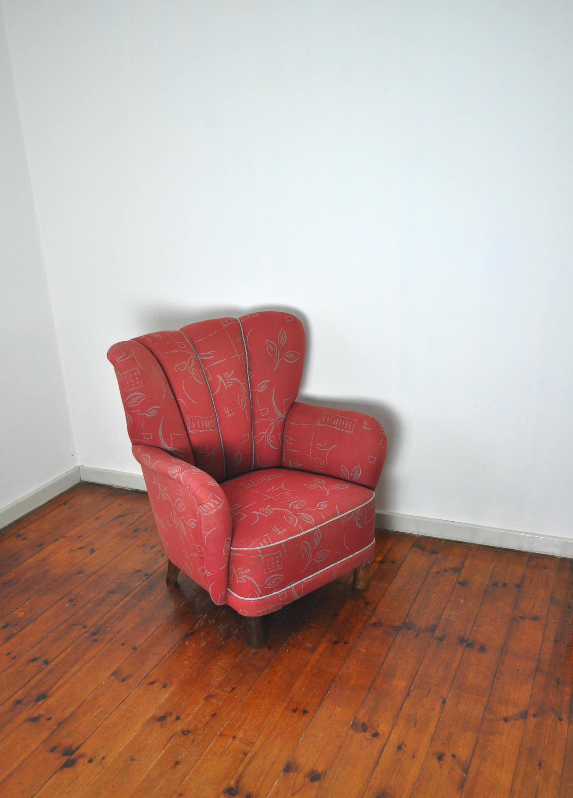 Danish Midcentury High Back Lounge or Club Chair, 1940s 1